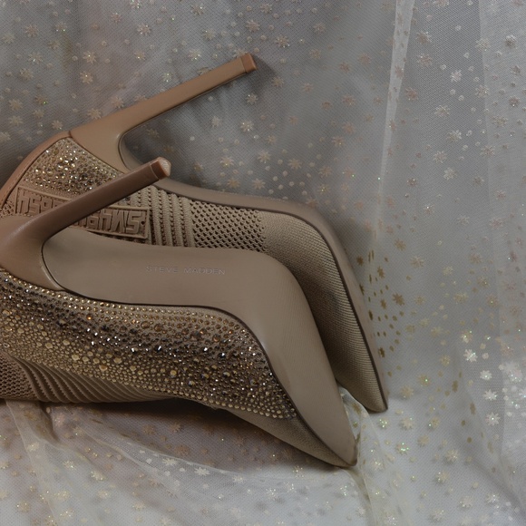 Steve Madden Stiletto Maxwelle  Glitter Boots Sock Pull On  Sz 10 M. NWOT #B-157 - Picture 12 of 14